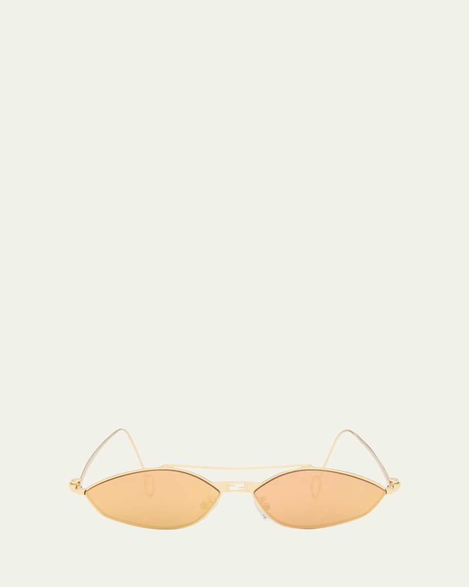 Rimless Geometric Metal Aviator Sunglasses