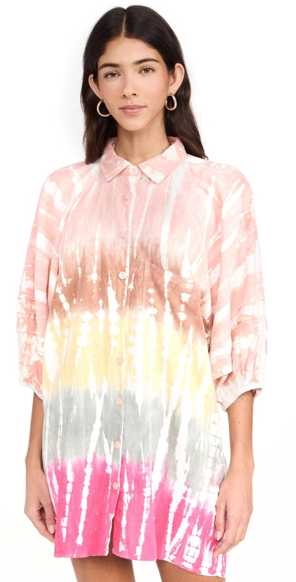 Young Fabulous & Broke Sailboat Shirt Dress Buttercup Agate Wash