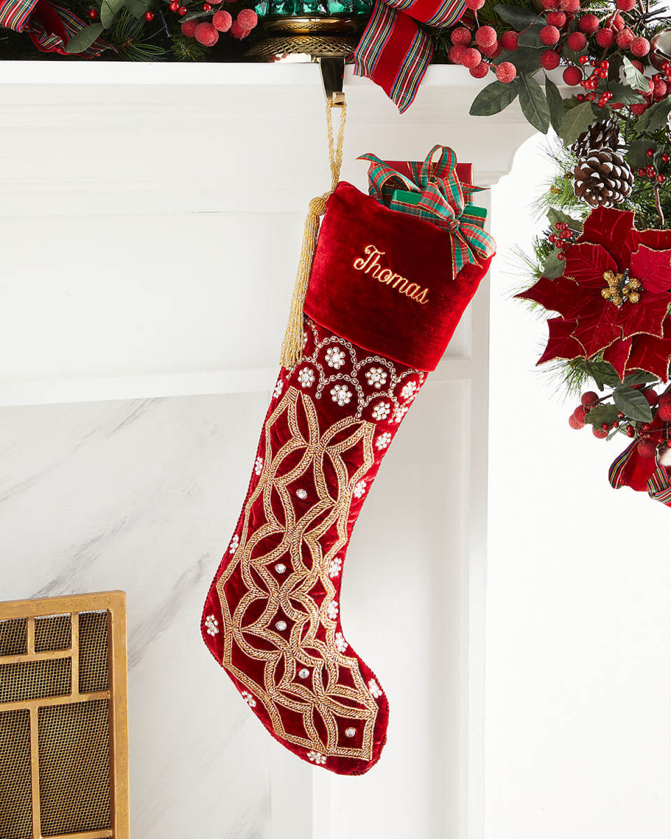 Personalized Christmas Ashwani Velvet Stocking