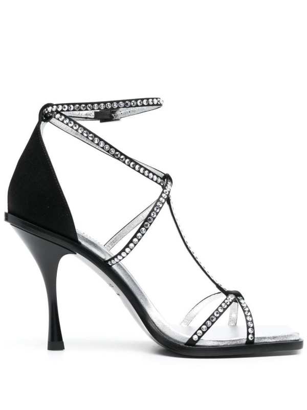 crystal-embellished square-toe sandals