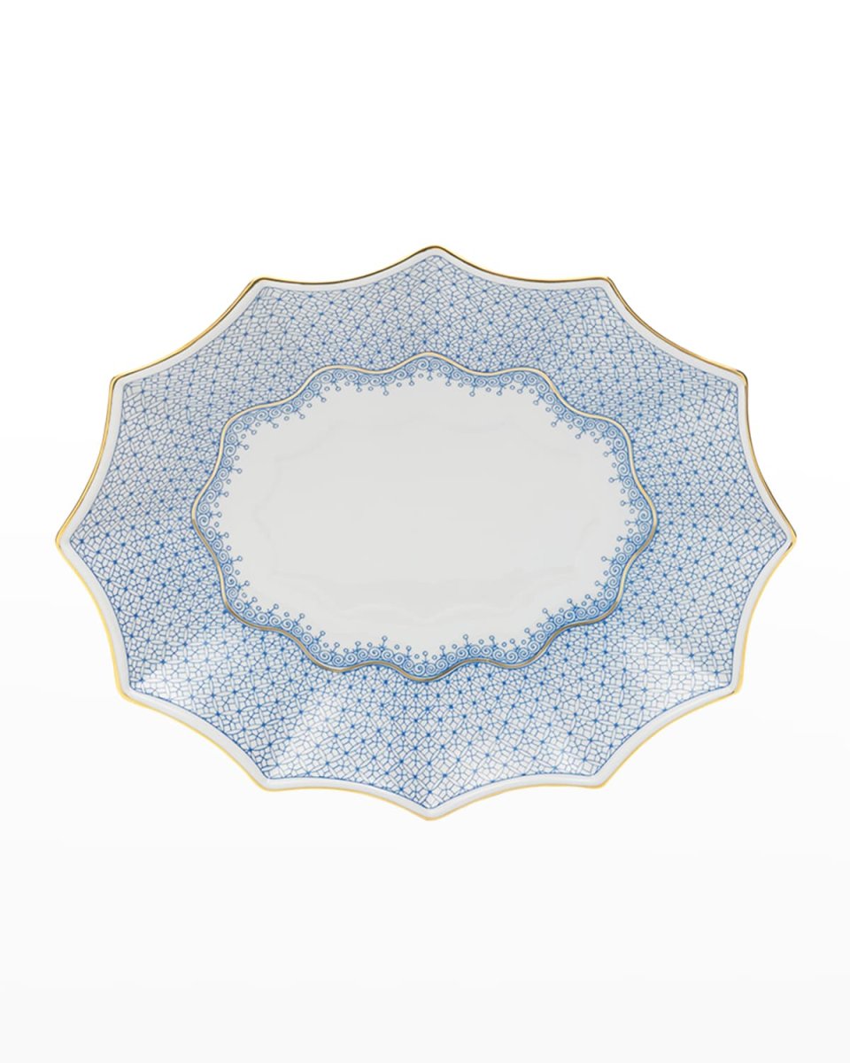 Cornflower Lace Large Flat Serving Tray