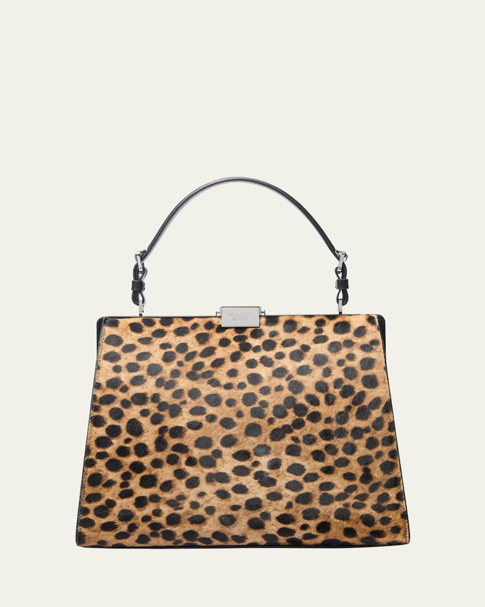 Simone Frame Cheetah Calf Hair Top-Handle Bag