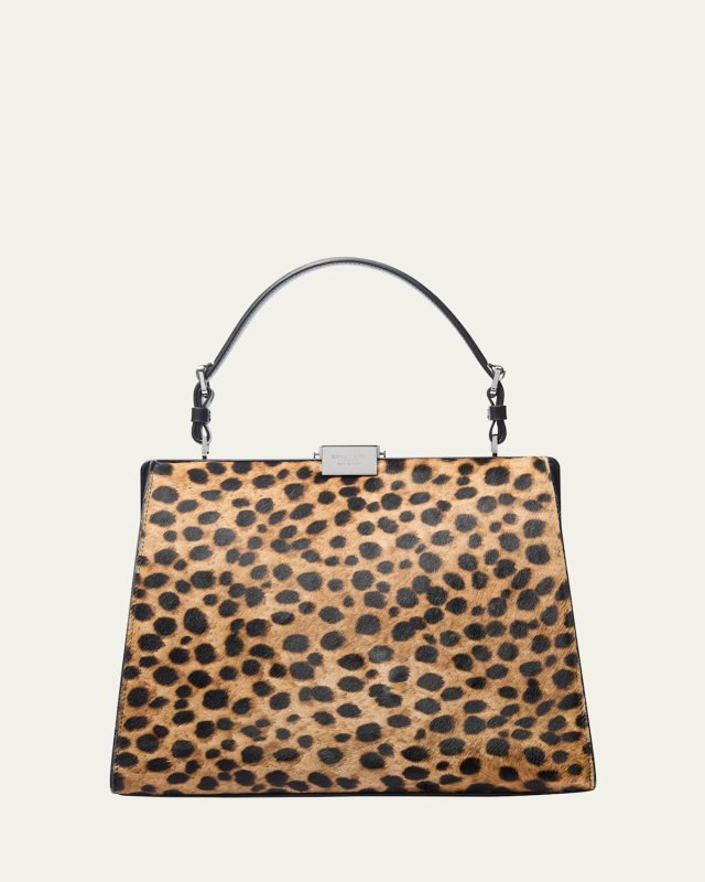 Simone Frame Cheetah Calf Hair Top-Handle Bag