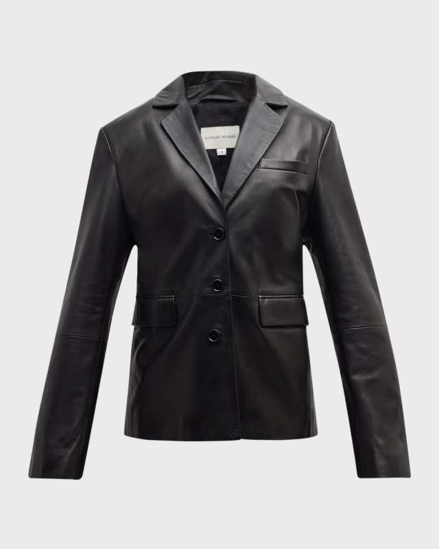 Aldo Leather Single-Breasted Jacket