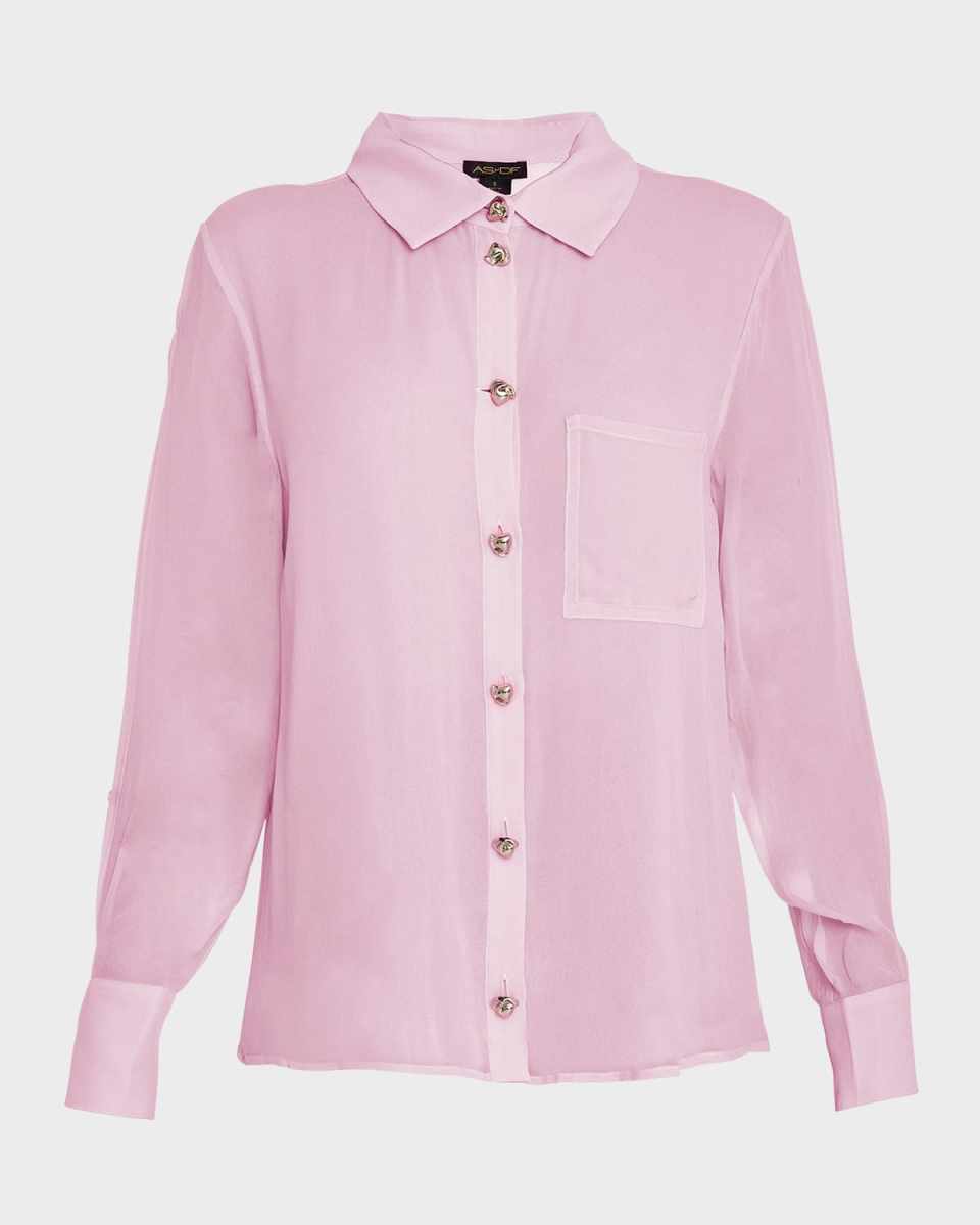 Leo Georgette Button-Front Blouse