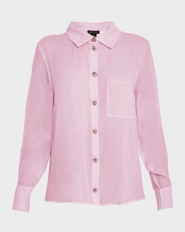 Leo Georgette Button-Front Blouse