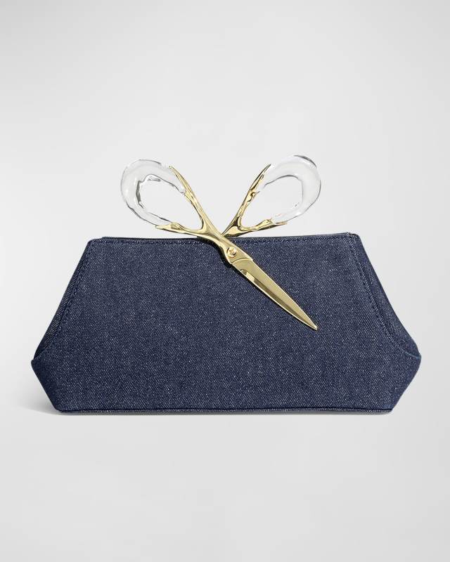 The Scissor Denim Clutch Bag