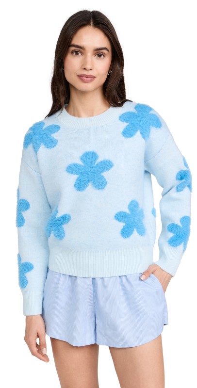 MINKPINK Daisy Fluffy Knit Sweater Light Blue