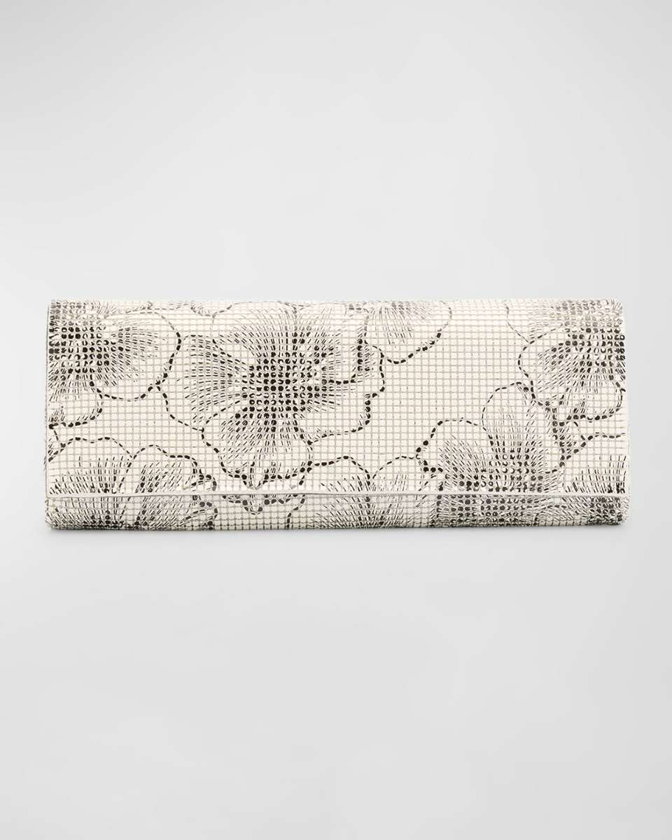 Mesh Floral Embellished Crossbody Bag