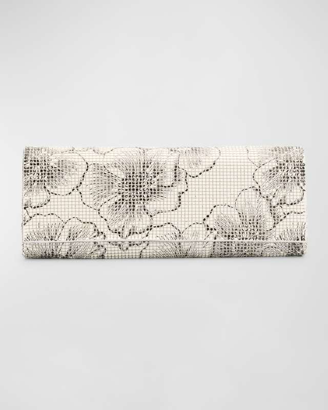 Mesh Floral Embellished Crossbody Bag