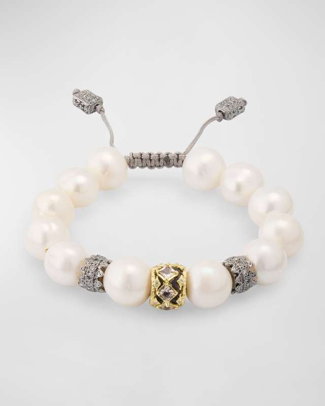 Pearl and Diamond Pull Bracelet