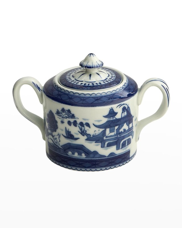 Blue Canton Sugar Bowl