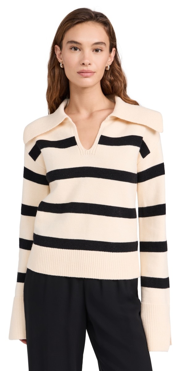 o. p.t Devon Sweater Black Stripe