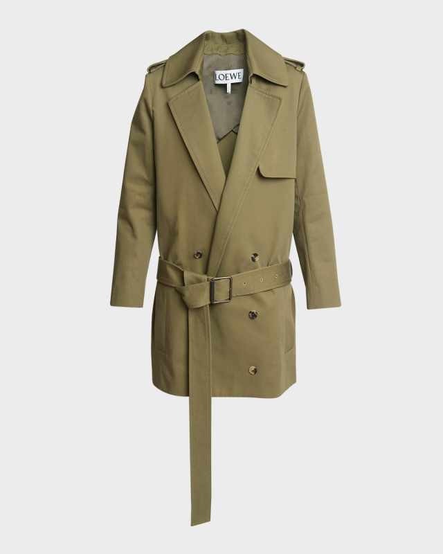 Belted Double-Breasted Trench Coat