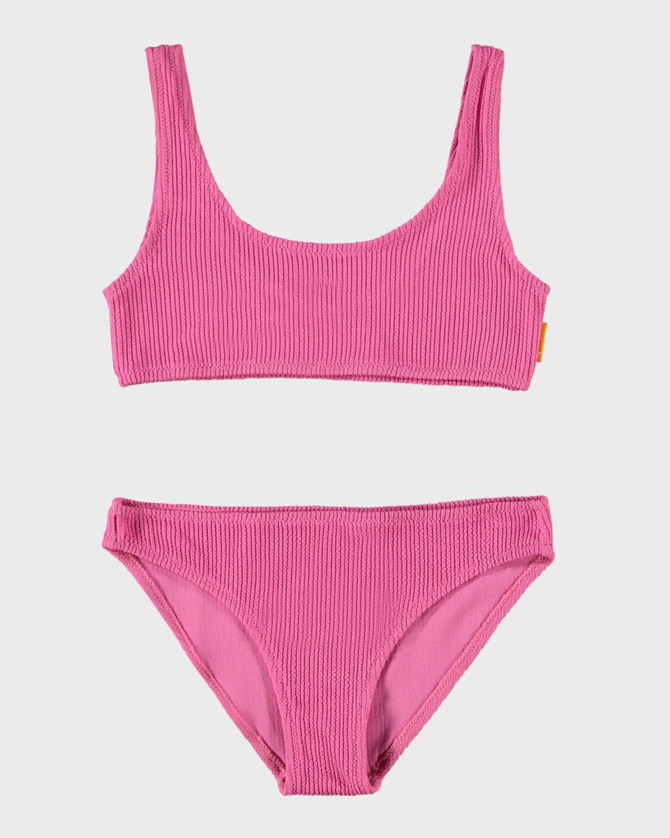 Girl's Nola Rib-Knit Two-Piece Swimsuit, Size