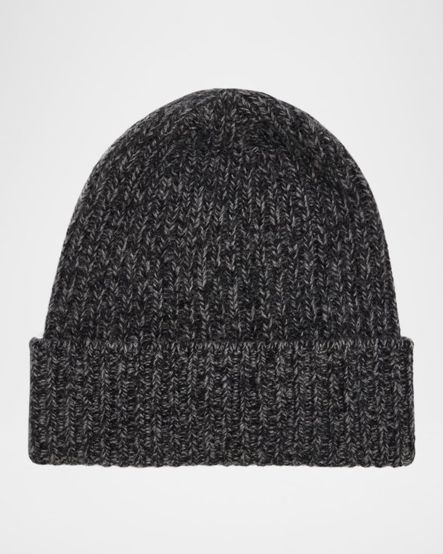 Two Tone Tweed Cashmere Beanie