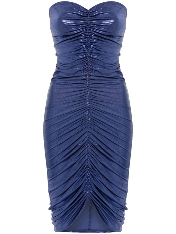 strapless shirred dress