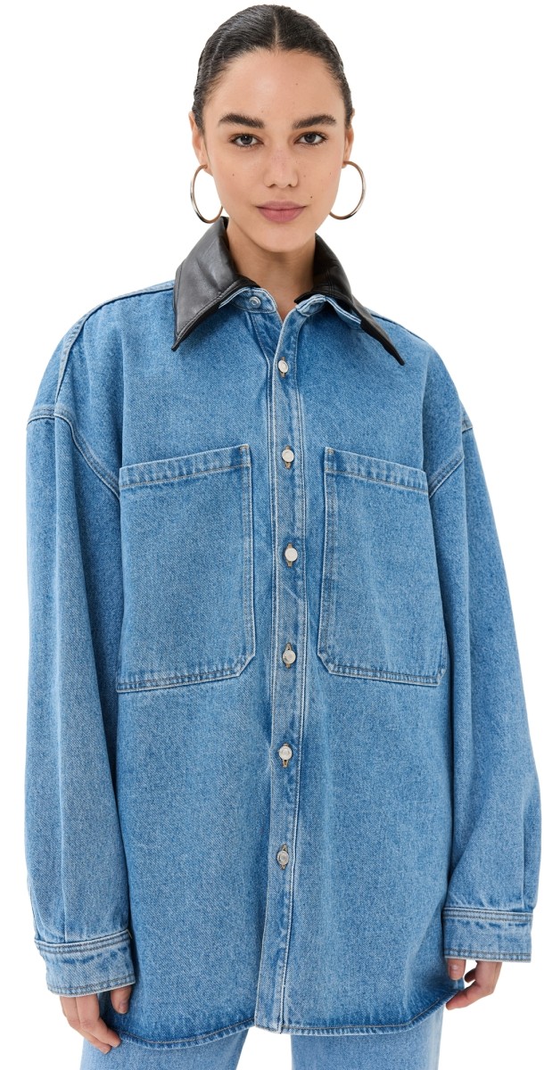 Nanushka Beaux Jacket Mid Blue/Black