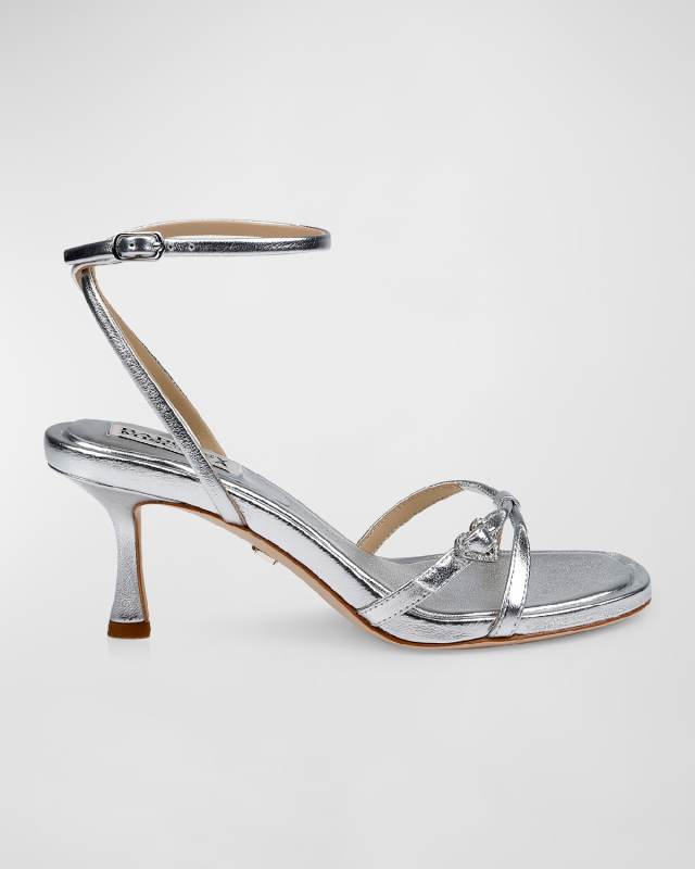 Brynna Metallic Ankle-Strap Sandals