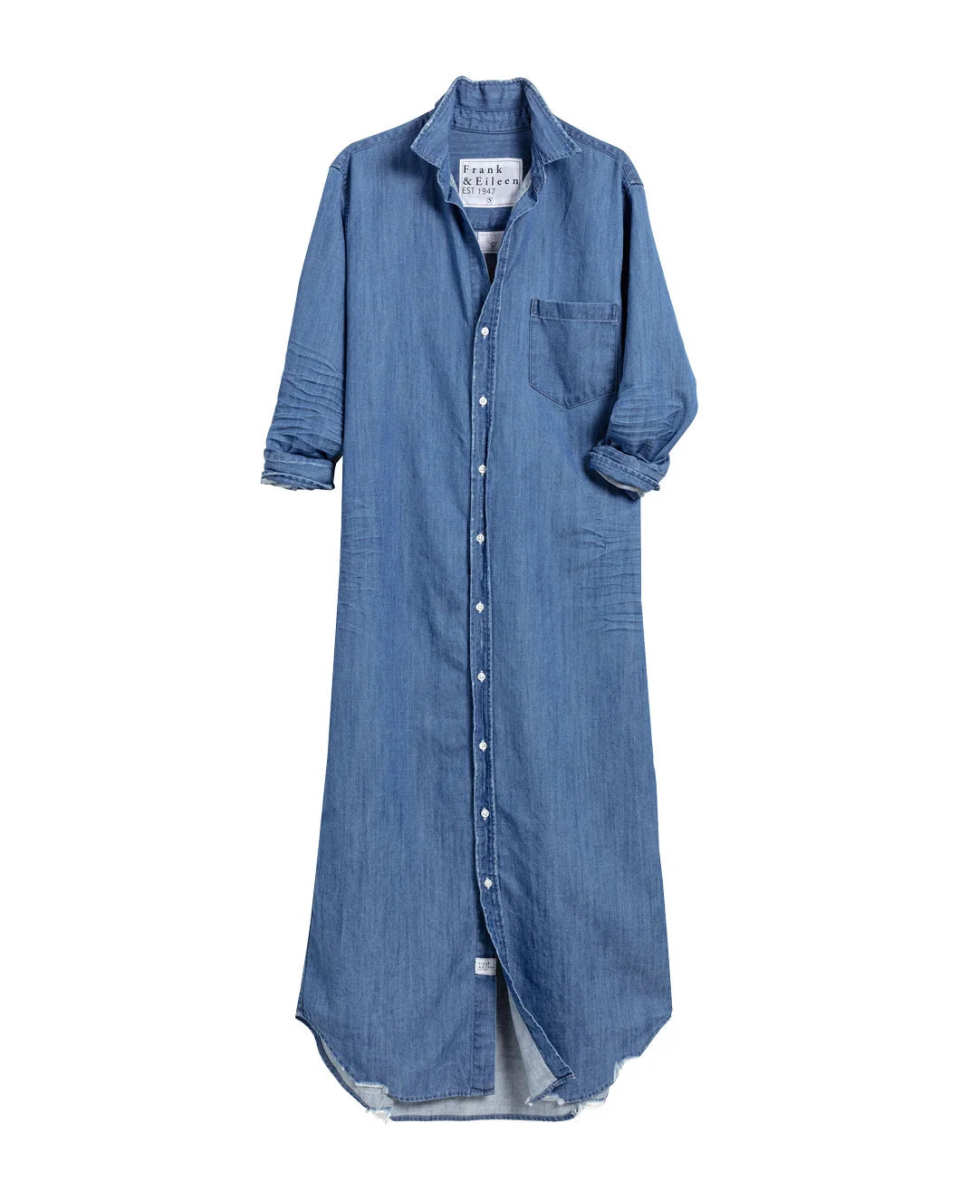 Rory Maxi Shirtdress Vintage Stonewashed Indigo