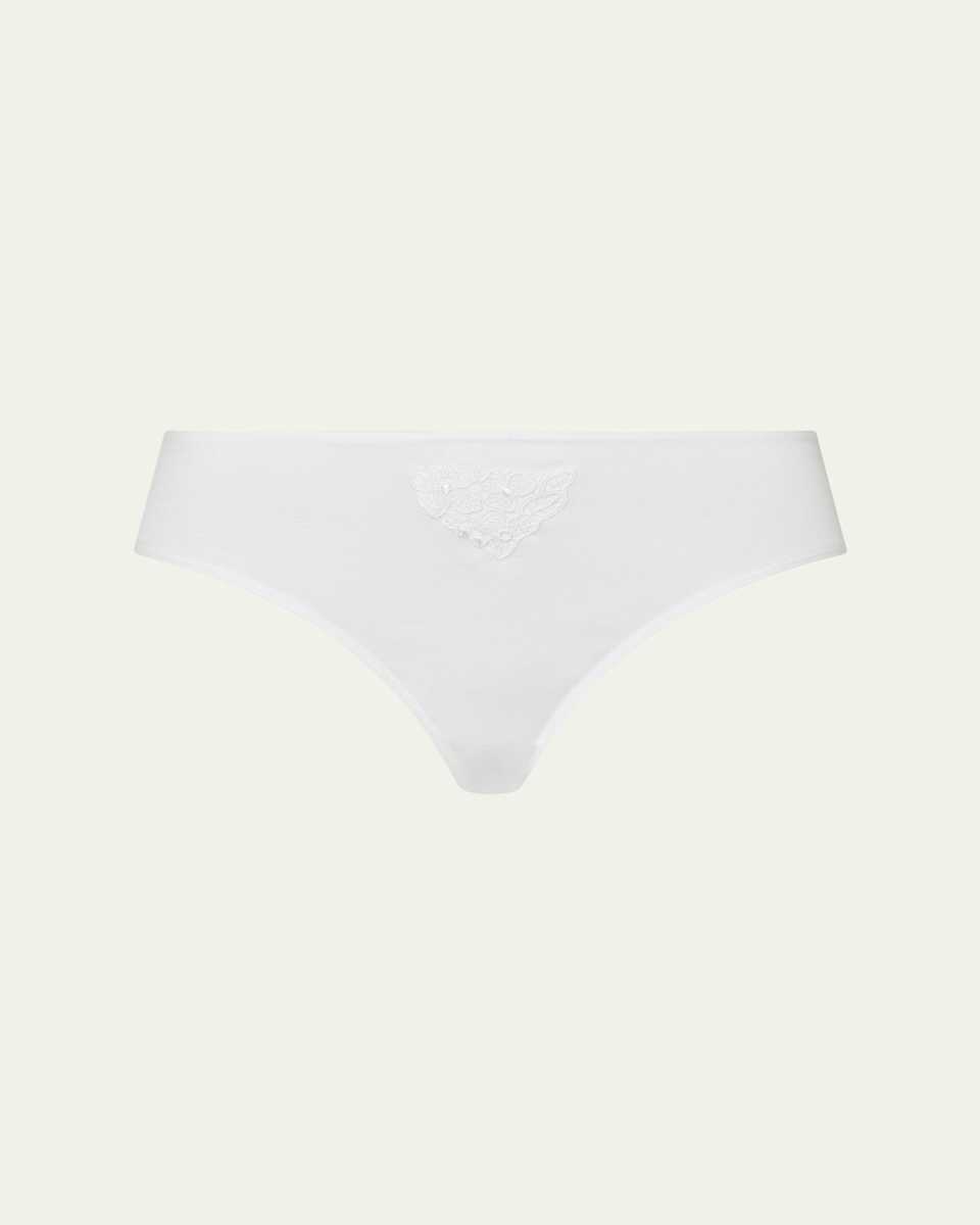 Michelle Floral-Embroidered Cotton Briefs