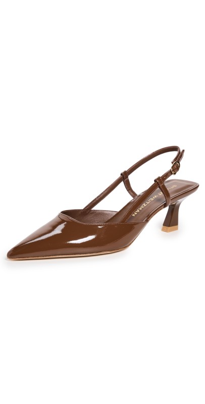Stuart Weitzman Vinnie 50mm Slingback Heels Walnut