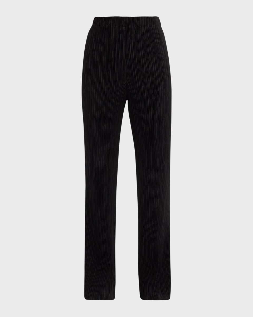 Parkside Pleated High-Rise Satin Pants