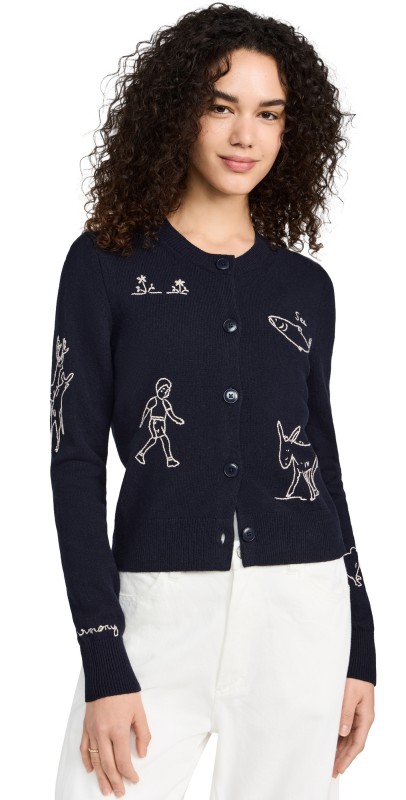 Sea Demi French Workwear Knit Cardigan Navy