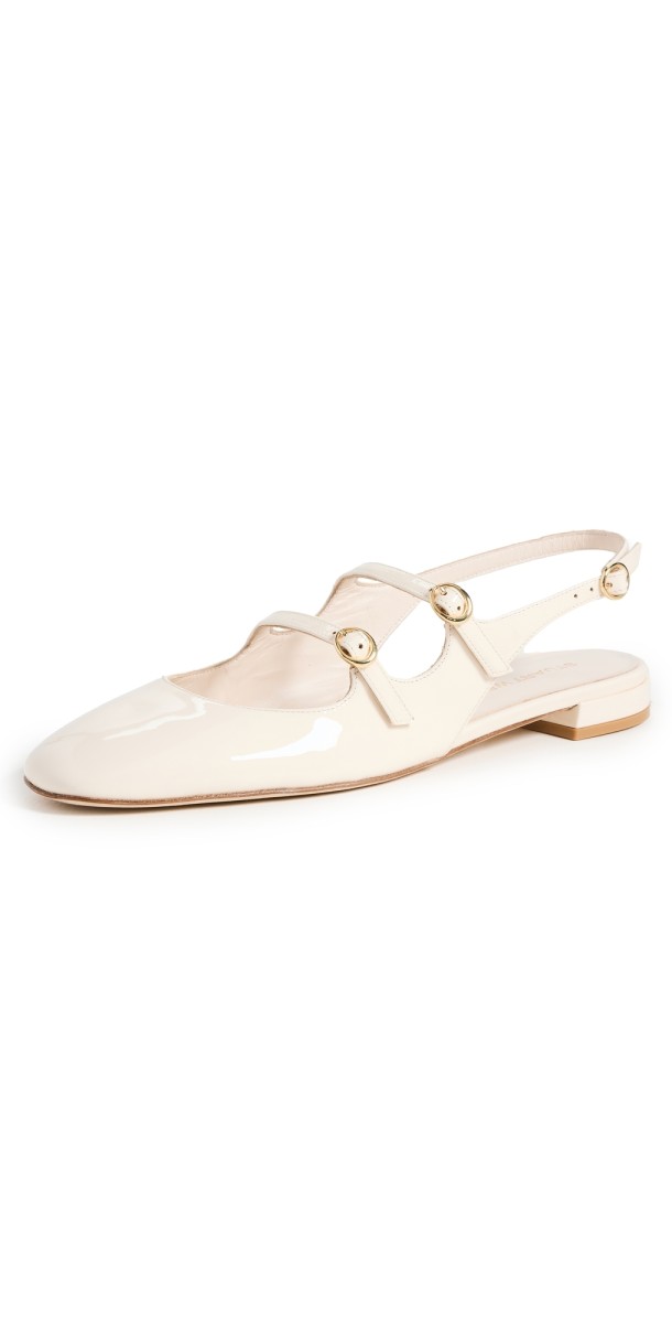 Stuart Weitzman Benni MJ Slingback Flats Seashell