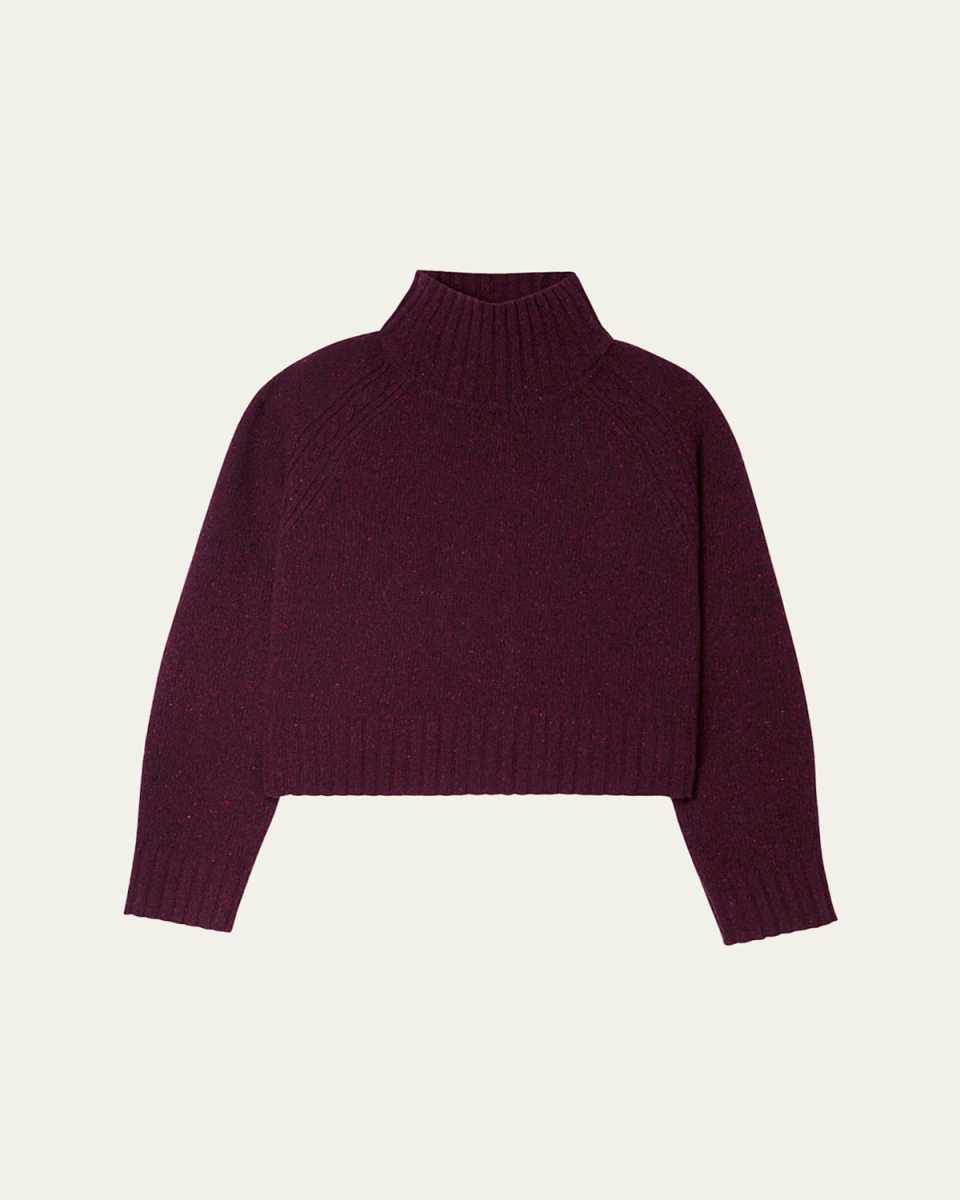 Cashmere-Blend Cropped Turtleneck Sweater