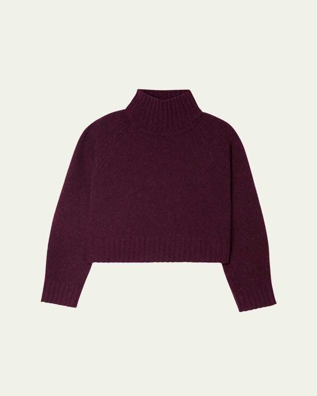 Cashmere-Blend Cropped Turtleneck Sweater