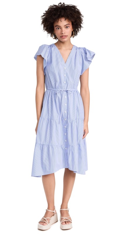 Birds of Paradis Kristi Dress Blue/White Stripe