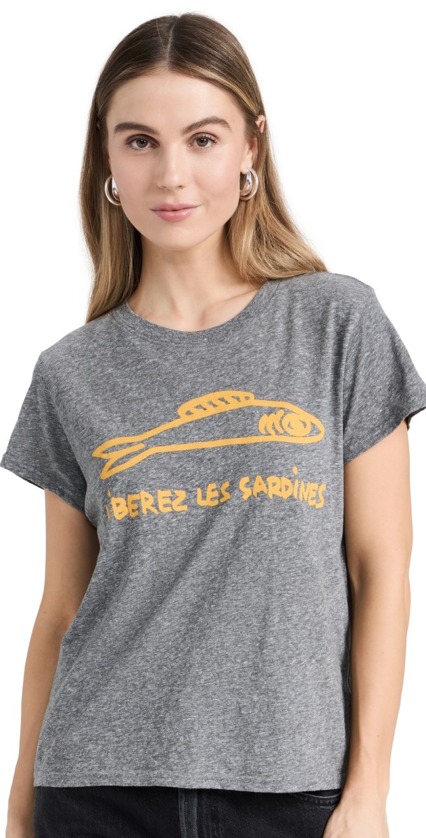 Clare V. Classic Tee Grey w/ Marigold