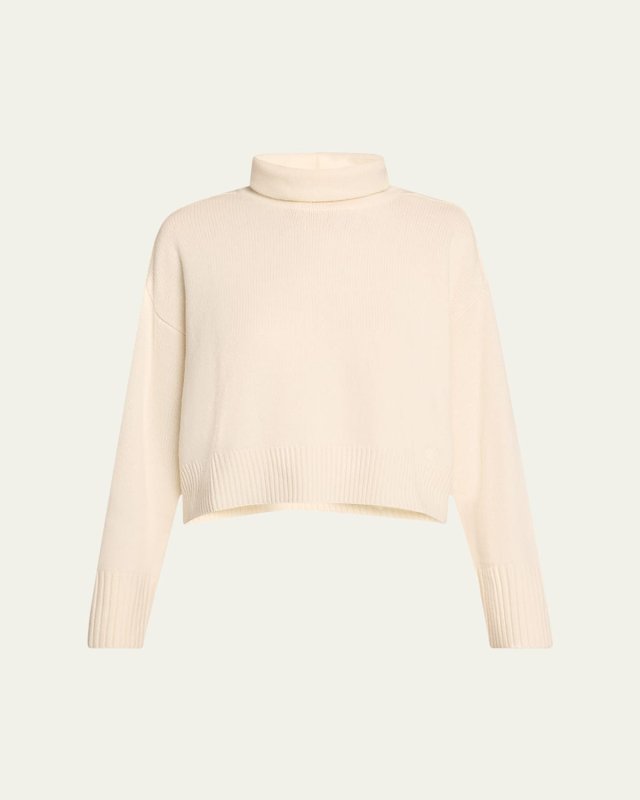 Wool-Cashmere Rib-Knit Turtleneck Sweat
