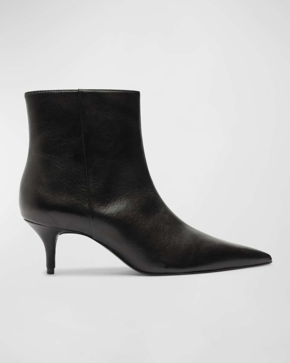 Mikki Leather Kitten Zip Booties