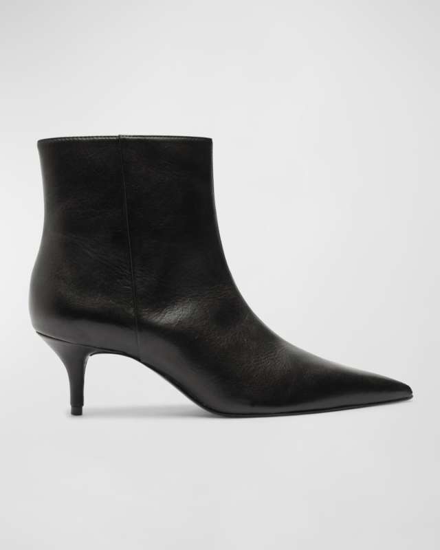 Mikki Leather Kitten Zip Booties