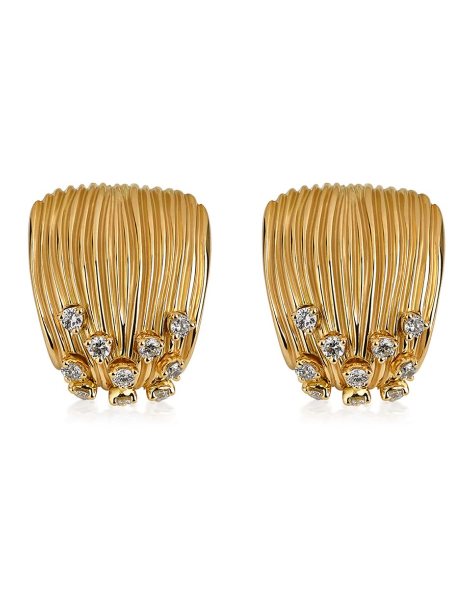 Bahia 18k Gold Diamond Huggie Earrings