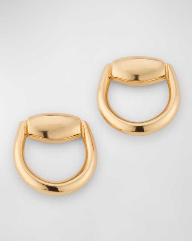 18K Yellow Gold Horsebit Stud Earrings