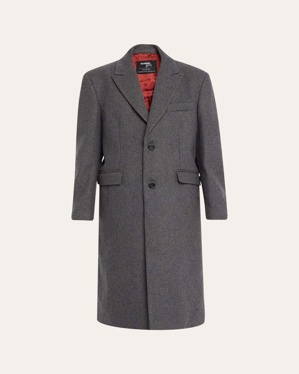 Logo Patch Wool Overcoat