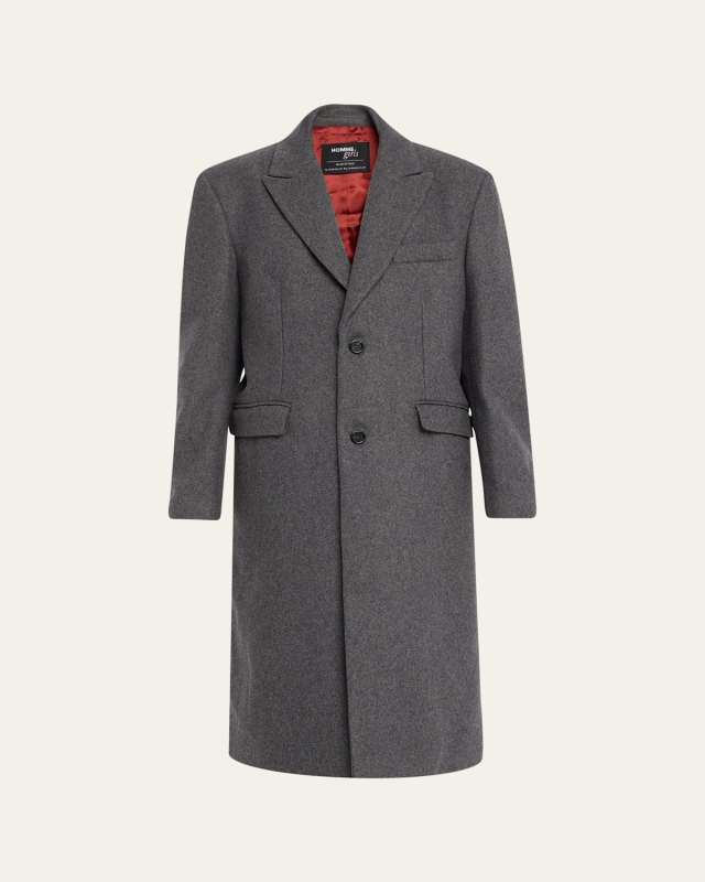 Logo Patch Wool Overcoat
