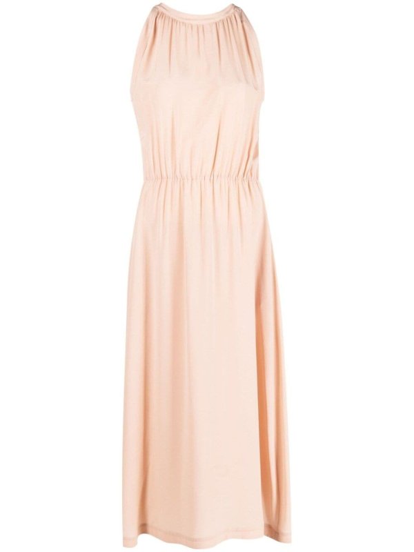 cape-detail silk gown