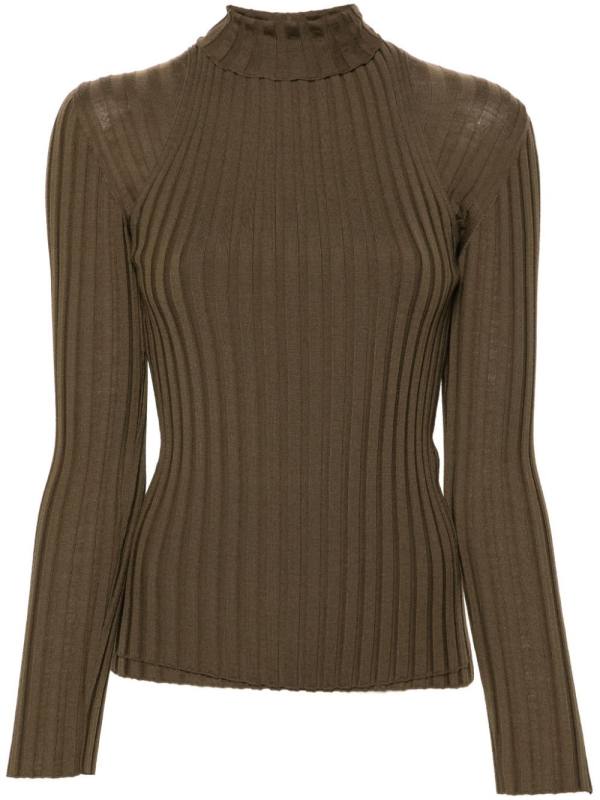 layered roll-neck sweater