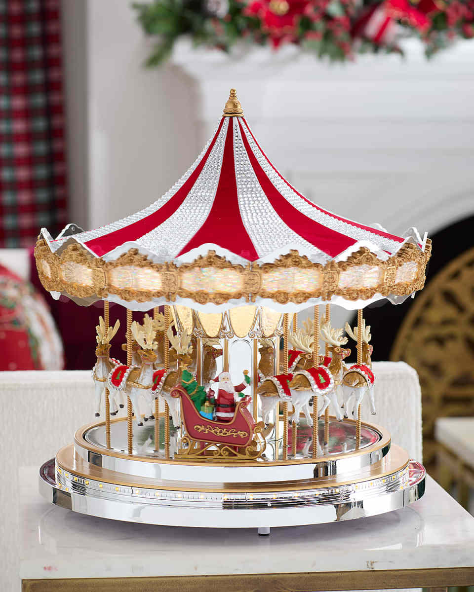 Metallic Dazzle Swarovski Crystal Christmas Carousel
