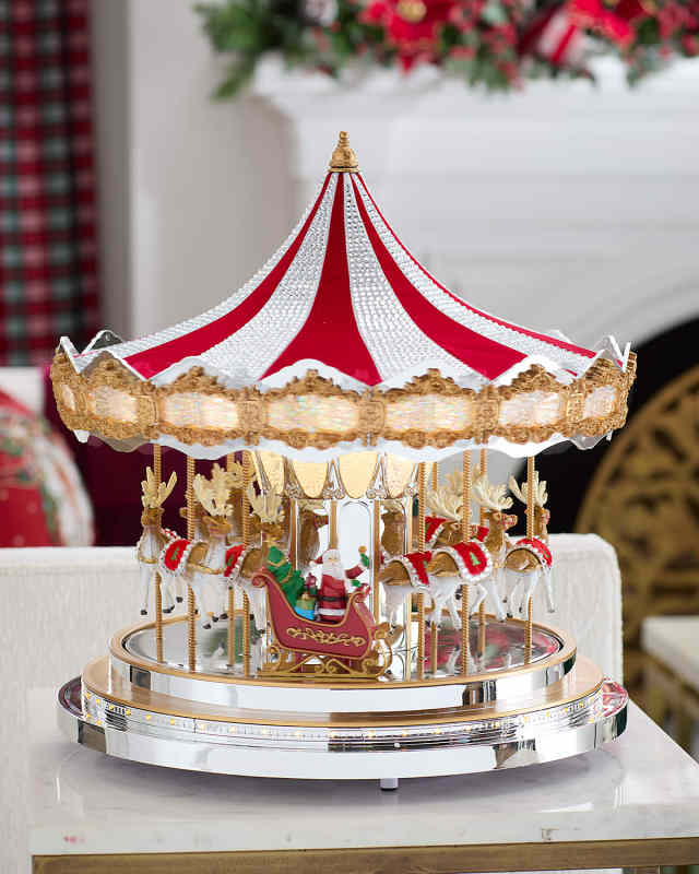 Metallic Dazzle Swarovski Crystal Christmas Carousel