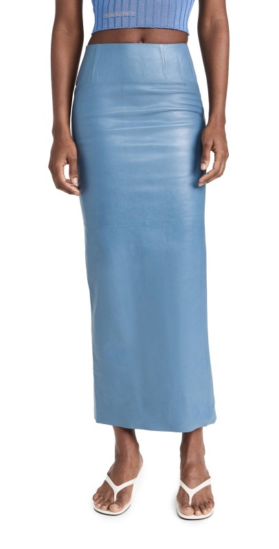 Marni Shiny Leather Skirt Opal