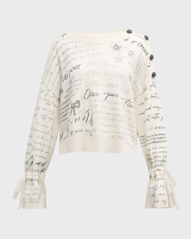 Printed Love Notes Tasha Pullover Sweat