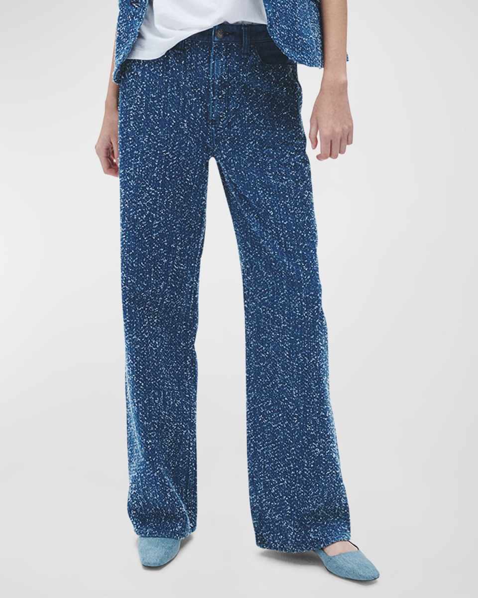 Logan Tweed Wide-Leg Jeans