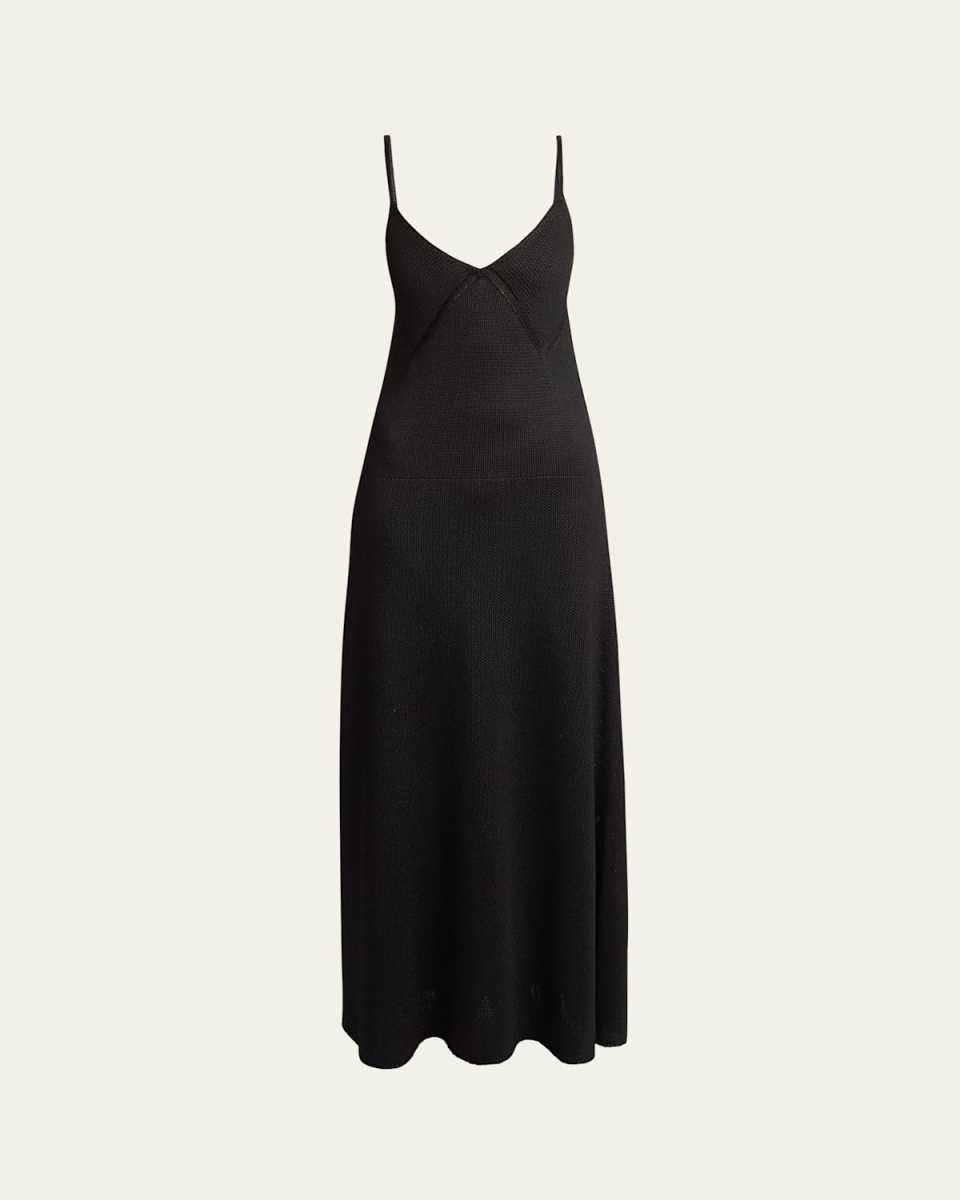 Bella Sleeveless Lacquered Viscose Maxi Dress