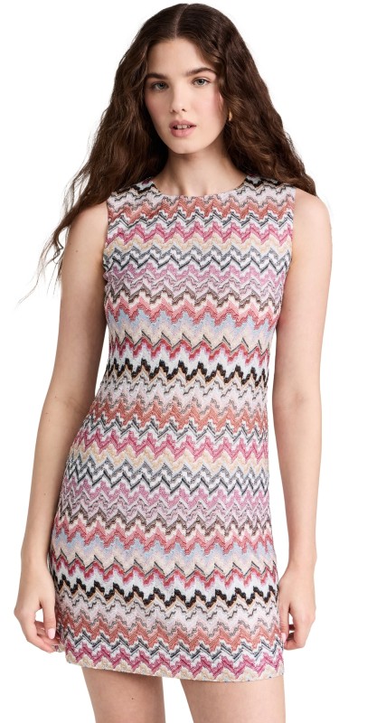 Missoni Short Dress Pink & White Tones Multicolor