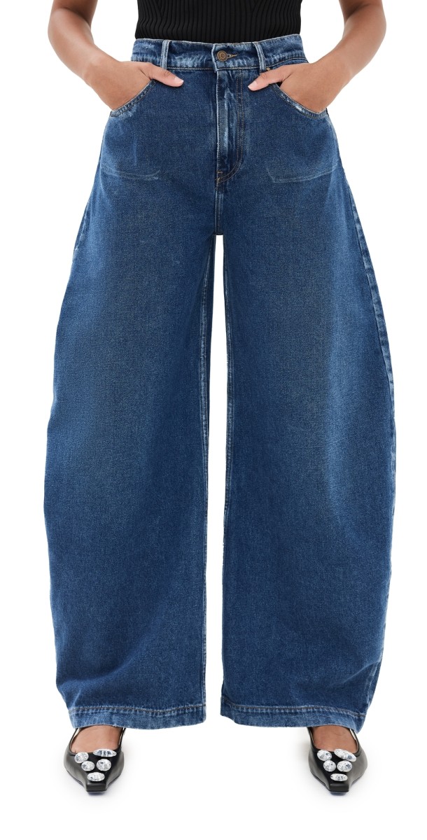 A. W.A. K.E. MODE Recycled Rounded Jeans Blue Denim